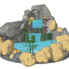 Small landscape garden design model