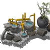 Small landscape garden design model