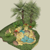 Small landscape garden design model