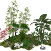 Small landscape garden design model