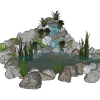 Small landscape garden design model