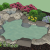 Small landscape garden design model