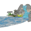 Small landscape garden design model