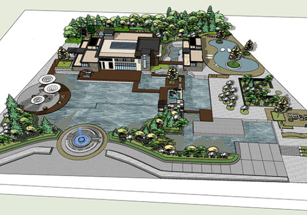 Garden landscape library, Trees