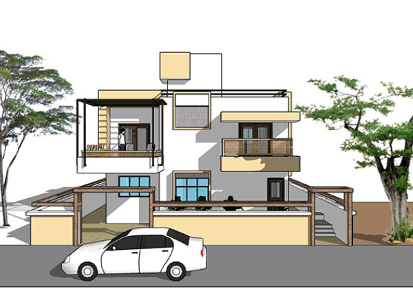 Adjacent houses, Townhouse design model
