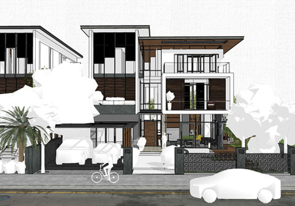 Adjacent houses, Townhouse design model
