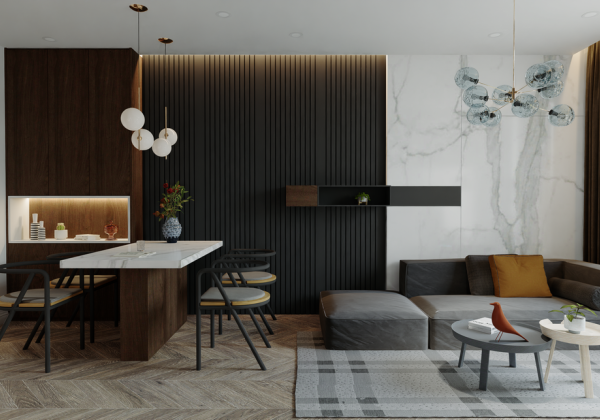 Living Room Kitchen Interior Sketchup File