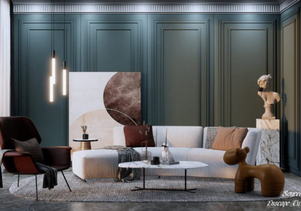 Livingroom Scene Sketchup  by Tu Minh Sang scaled