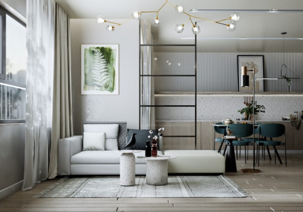 Living Kitchenroom Scene Sketchup  by KT Nha Dep 1 scaled