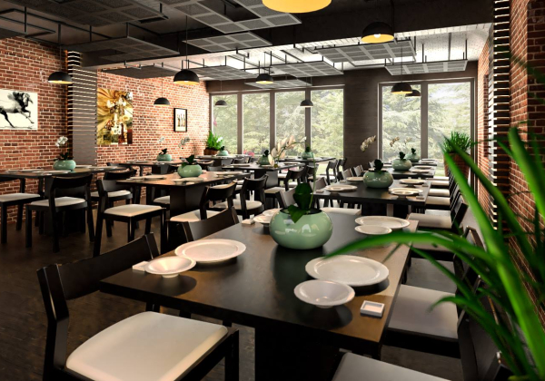 Interior Restaurant Sketchup  by Tuan Tran 2