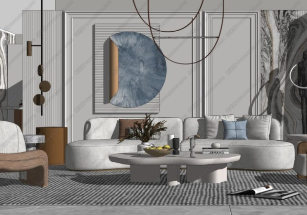 Livingroom Scene Sketchup  by Kha Vi scaled