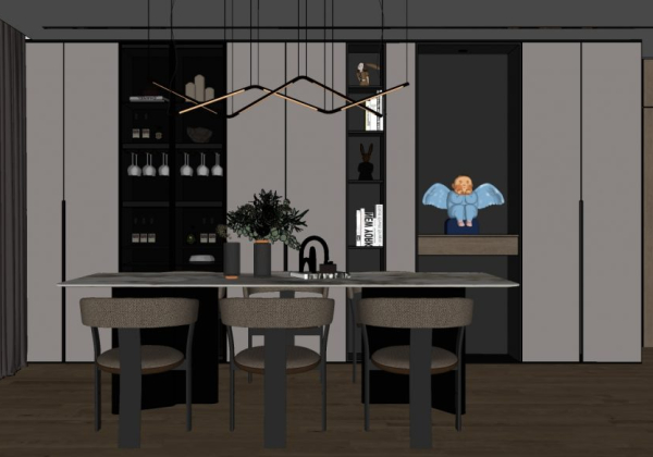 Dining room Scene Sketchup  by To Dung 1 scaled