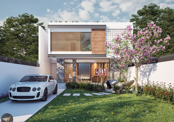 Exterior House Scene Sketchup  by TaiLe 1