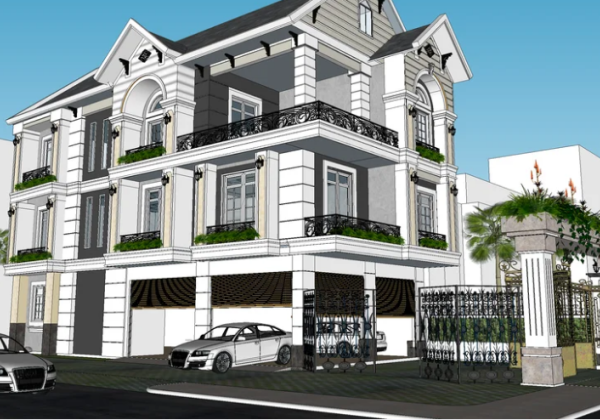 Exterior House Scene Sketchup  by Cuong H