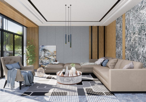 Livingroom Scene Sketchup File free by Ho Minh scaled