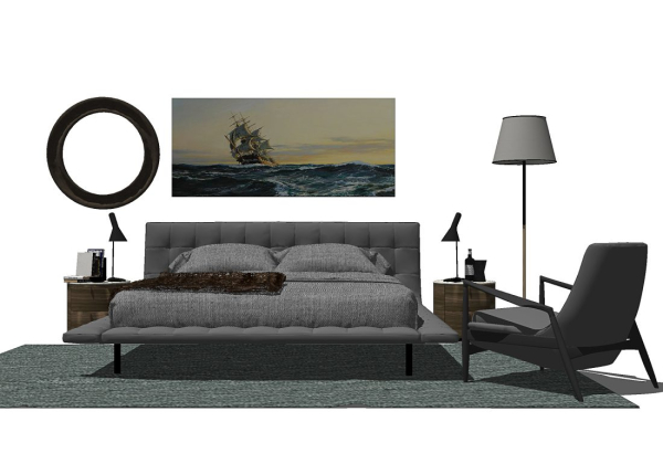 Bed Sketchup  by Cuong CoVua scaled