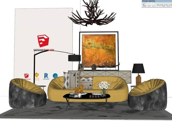 Livingroom Scene Sketchup  by TuanAnh
