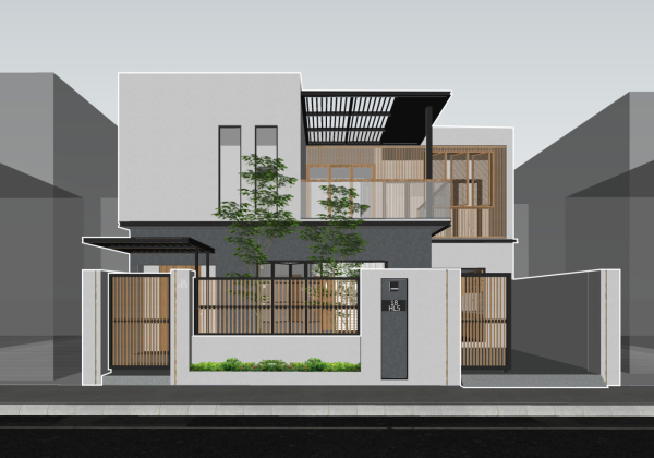House Exterior Scene Sketchup File