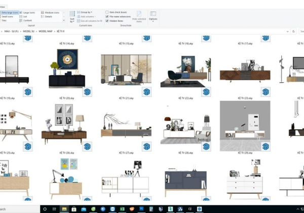 Collection Tv Cabinet Sketchup  by Cuong Covua 1 scaled