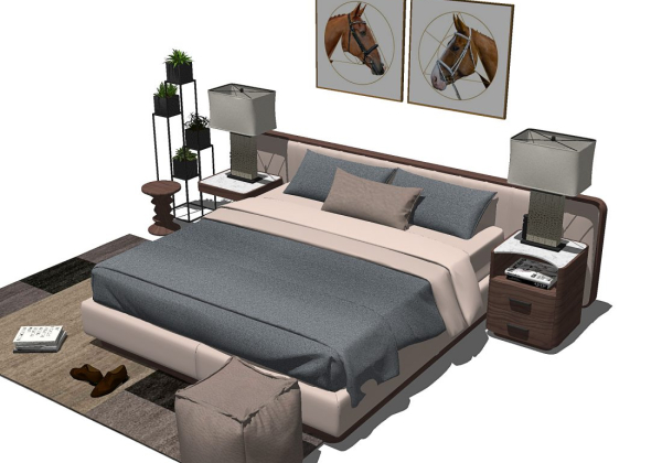 Bed Sketchup  by Cuong CoVua scaled