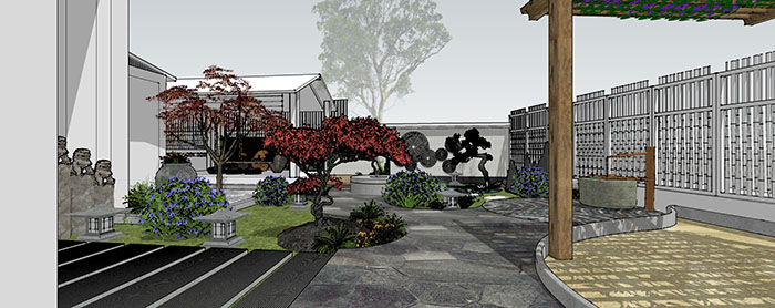 Garden landscape library, Trees 