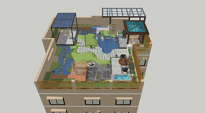 Garden landscape library, Trees 