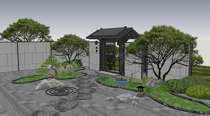 Garden landscape library, Trees 
