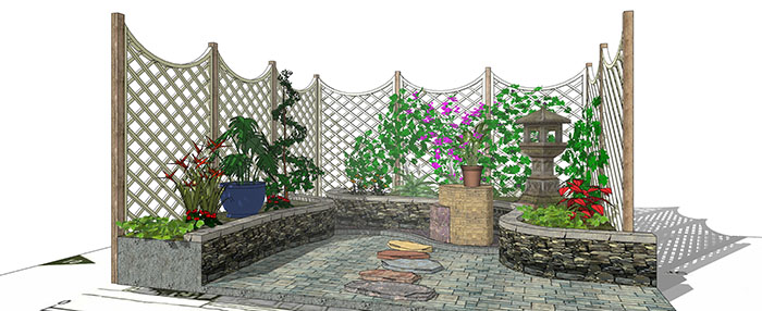 Garden landscape library, Trees 