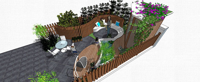 Garden landscape library, Trees 