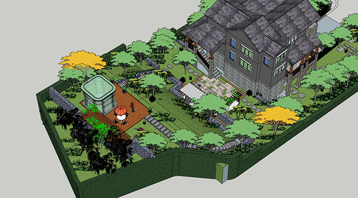 Garden landscape library, Trees 