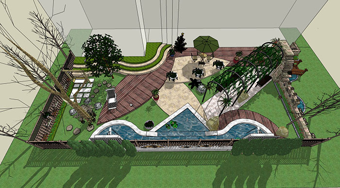 Garden landscape library, Trees 
