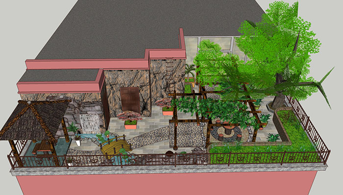 Garden landscape library, Trees 