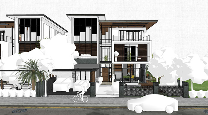 Adjacent houses, Townhouse design model 