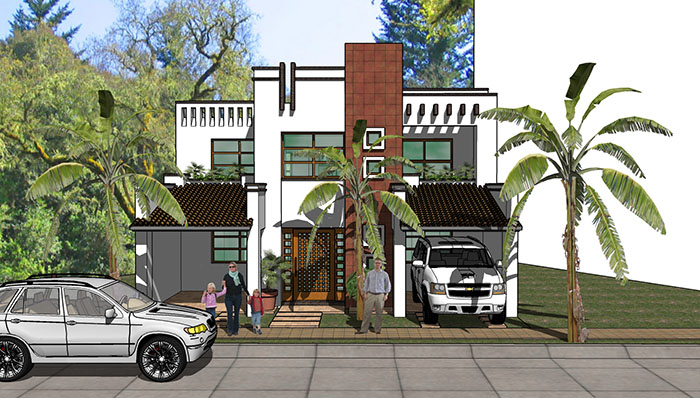 Adjacent houses, Townhouse design model 