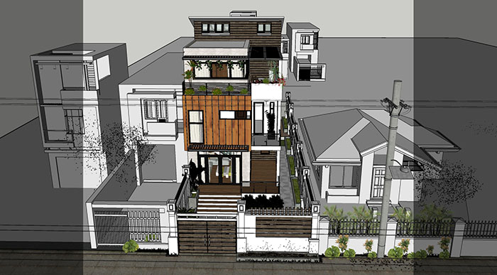 Adjacent houses, Townhouse design model 