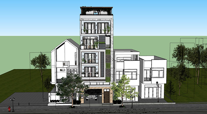 Adjacent houses, Townhouse design model 