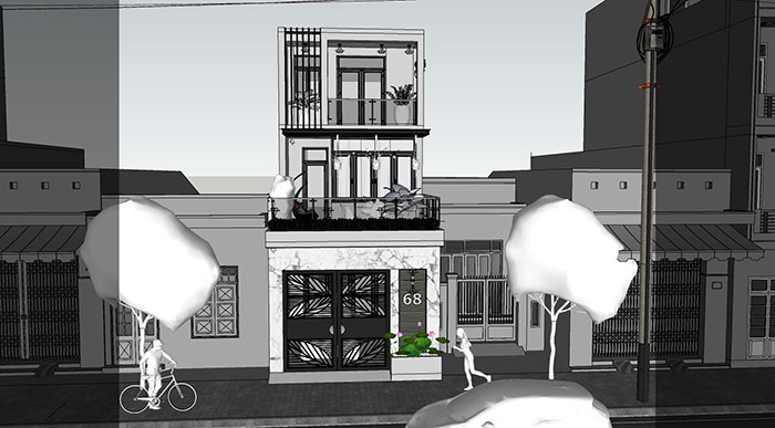 Adjacent houses, Townhouse design model 