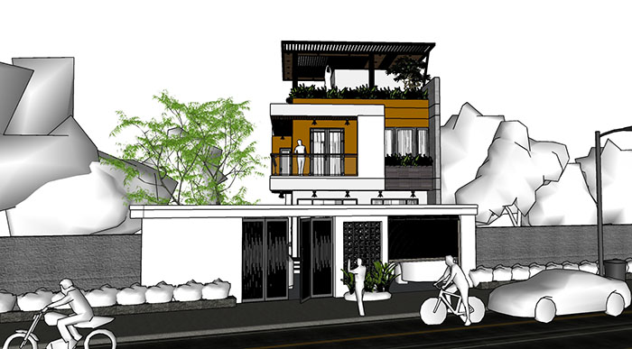 Adjacent houses, Townhouse design model 