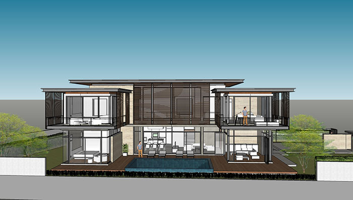 Adjacent houses, Townhouse design model 