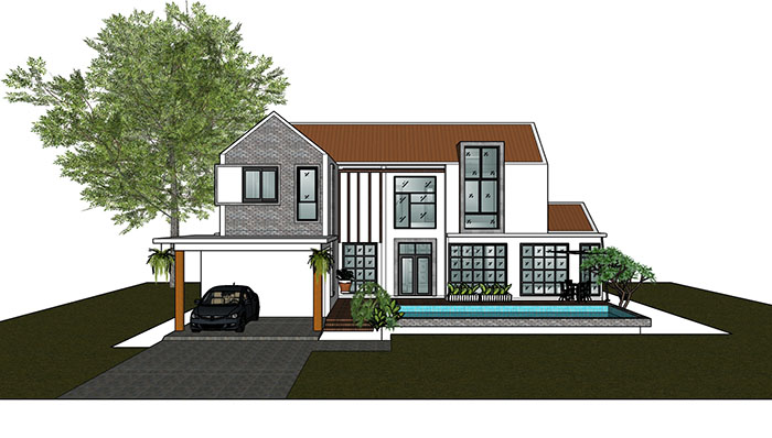 Adjacent houses, Townhouse design model 