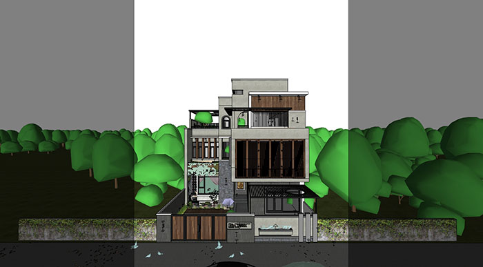 Adjacent houses, Townhouse design model 