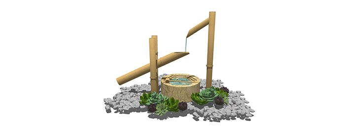 Small landscape garden design model