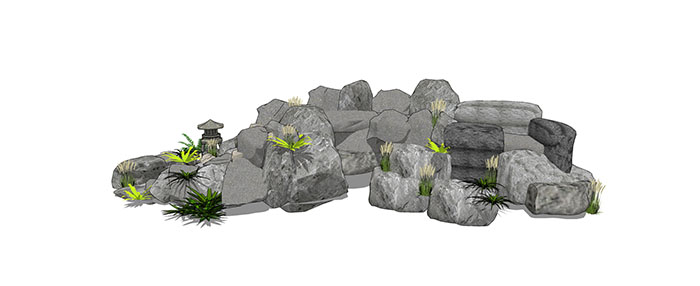 Small landscape garden design model