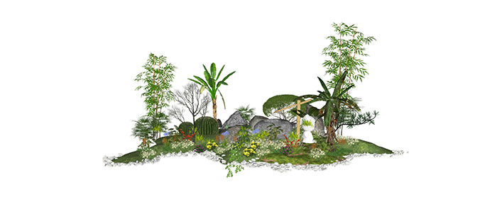 Small landscape garden design model