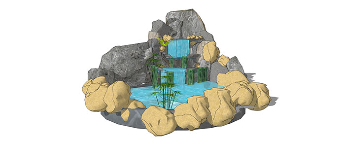 Small landscape garden design model