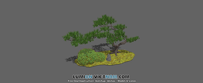 Small landscape garden design model