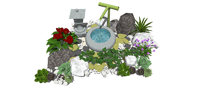 Small landscape garden design model