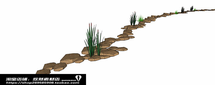 Small landscape garden design model