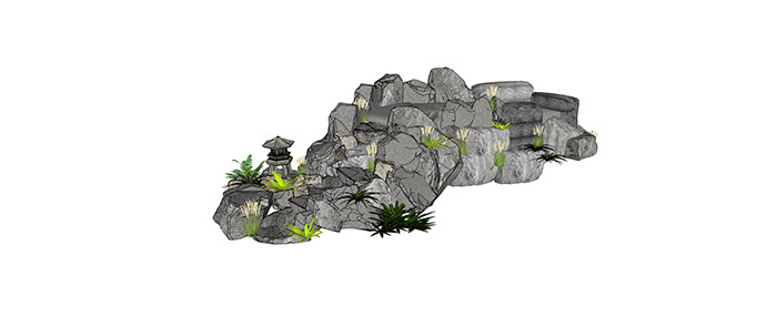 Small landscape garden design model