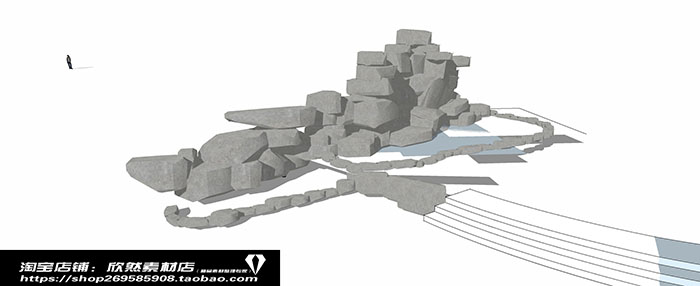 Small landscape garden design model